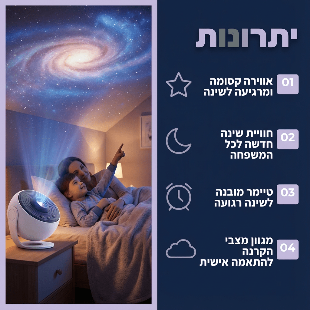 🌌 מנורת הגלקסיה – היקום כולו בחדר שלך