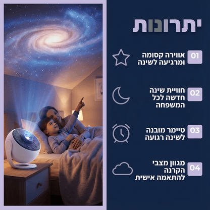 🌌 מנורת הגלקסיה – היקום כולו בחדר שלך