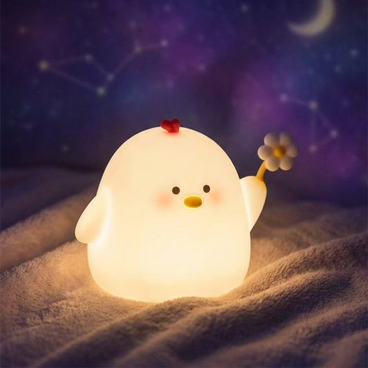 צ׳יקו האפרוח – מנורת לילה רכה ומרגיעה לילדים